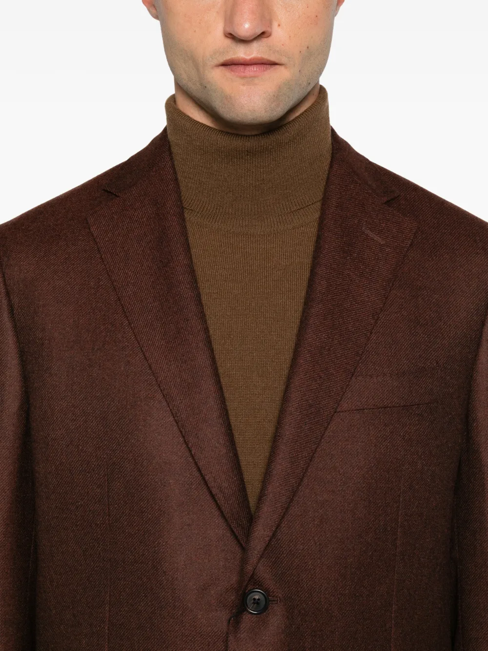 Corneliani Blazer met enkele rij knopen en gekerfde revers Bruin