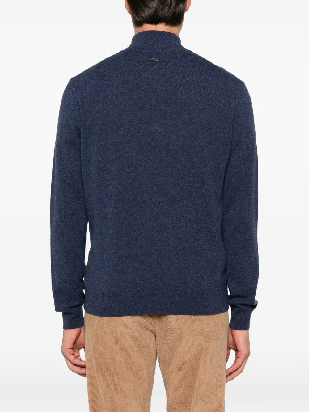 Corneliani Gebreide trui met kwartrits Blauw
