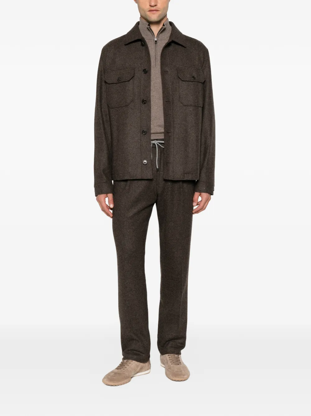 Corneliani quarter-zip knitted sweater