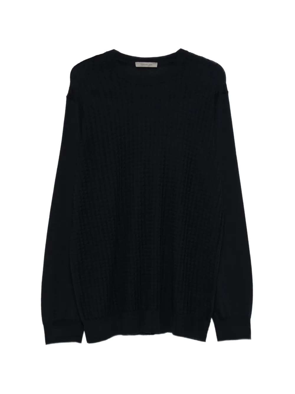 Corneliani Waffle-knit Wool Sweater In Black