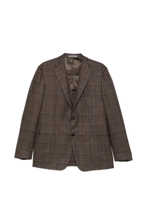 Corneliani check-pattern virgin wool blazer