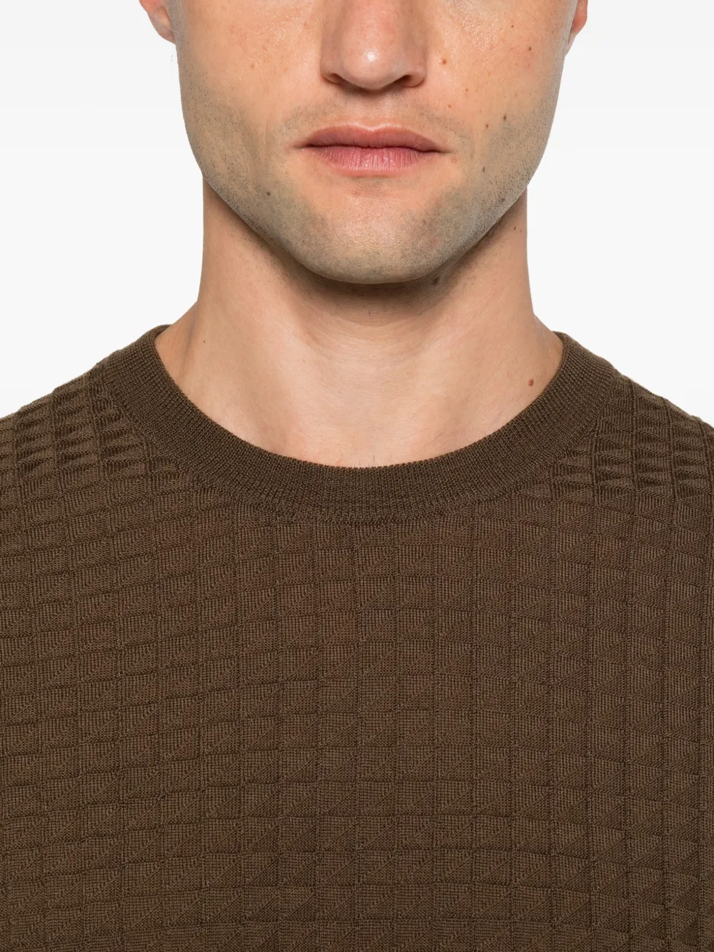 Corneliani Gebreide trui met textuur Bruin