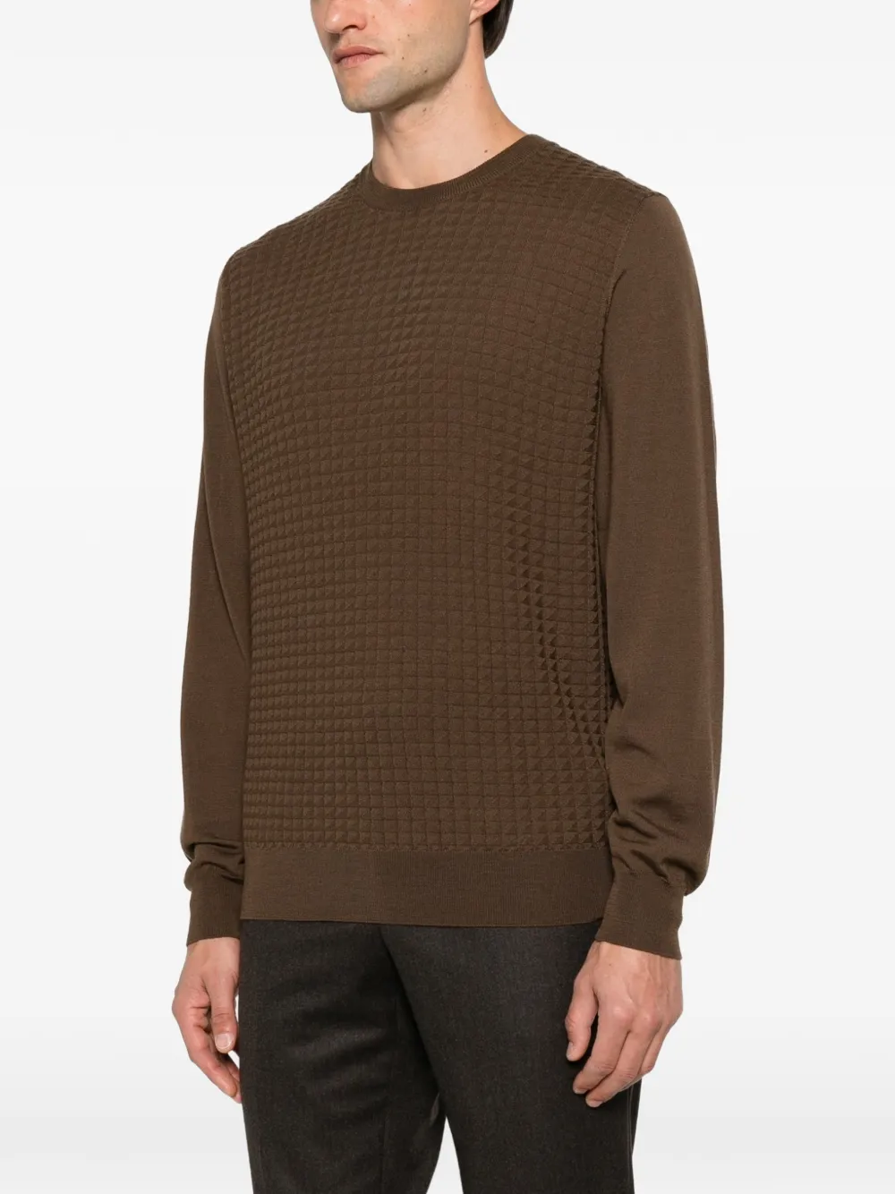Corneliani Gebreide trui met textuur Bruin