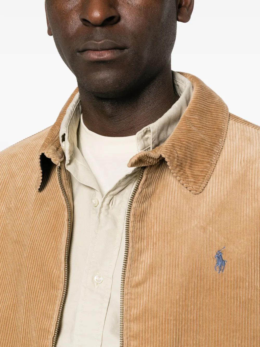 Polo Ralph Lauren corduroy logo-embroidered jacket Beige