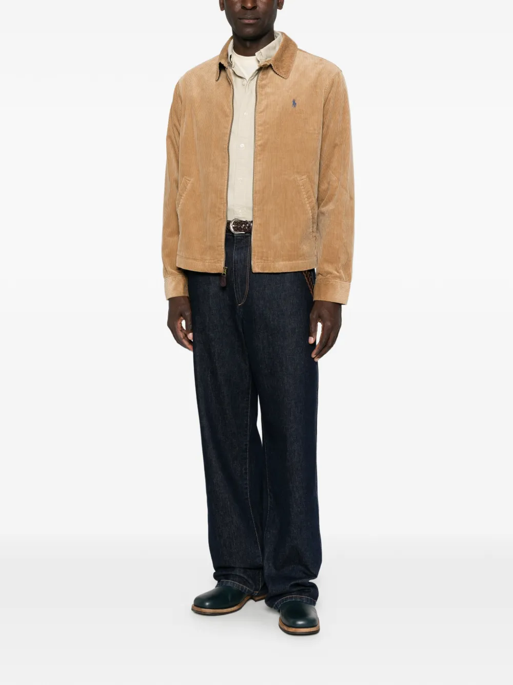 Polo Ralph Lauren corduroy logo-embroidered jacket Beige
