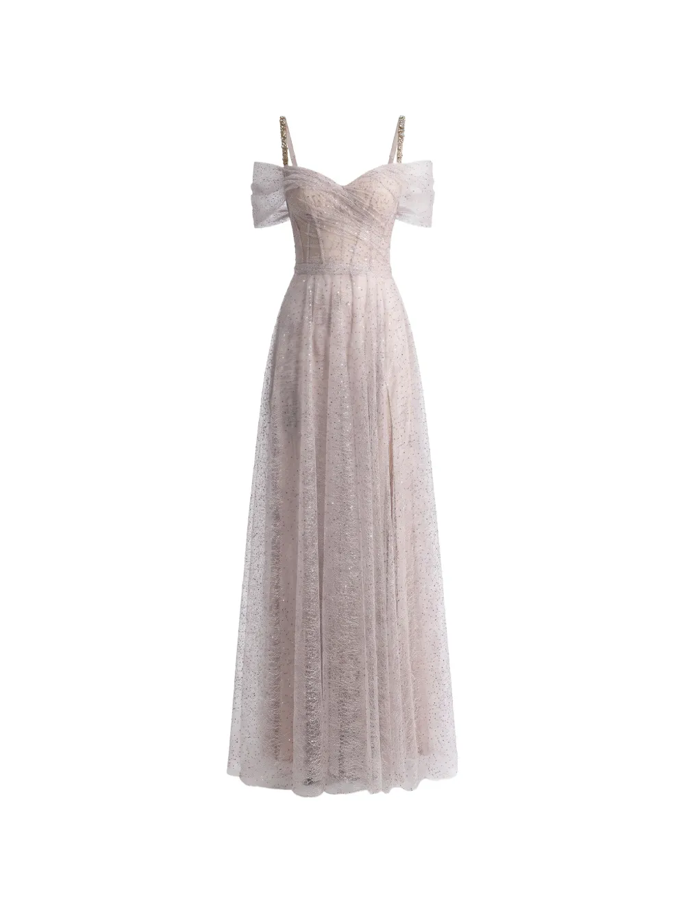 Gemy Maalouf embellished off-shoulder flared maxi dress