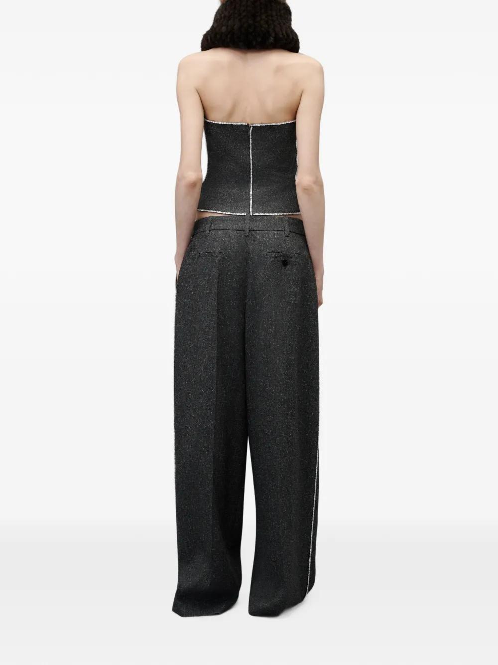 Alexander Wang Strapless bustier top met verfraaide ketting Grijs