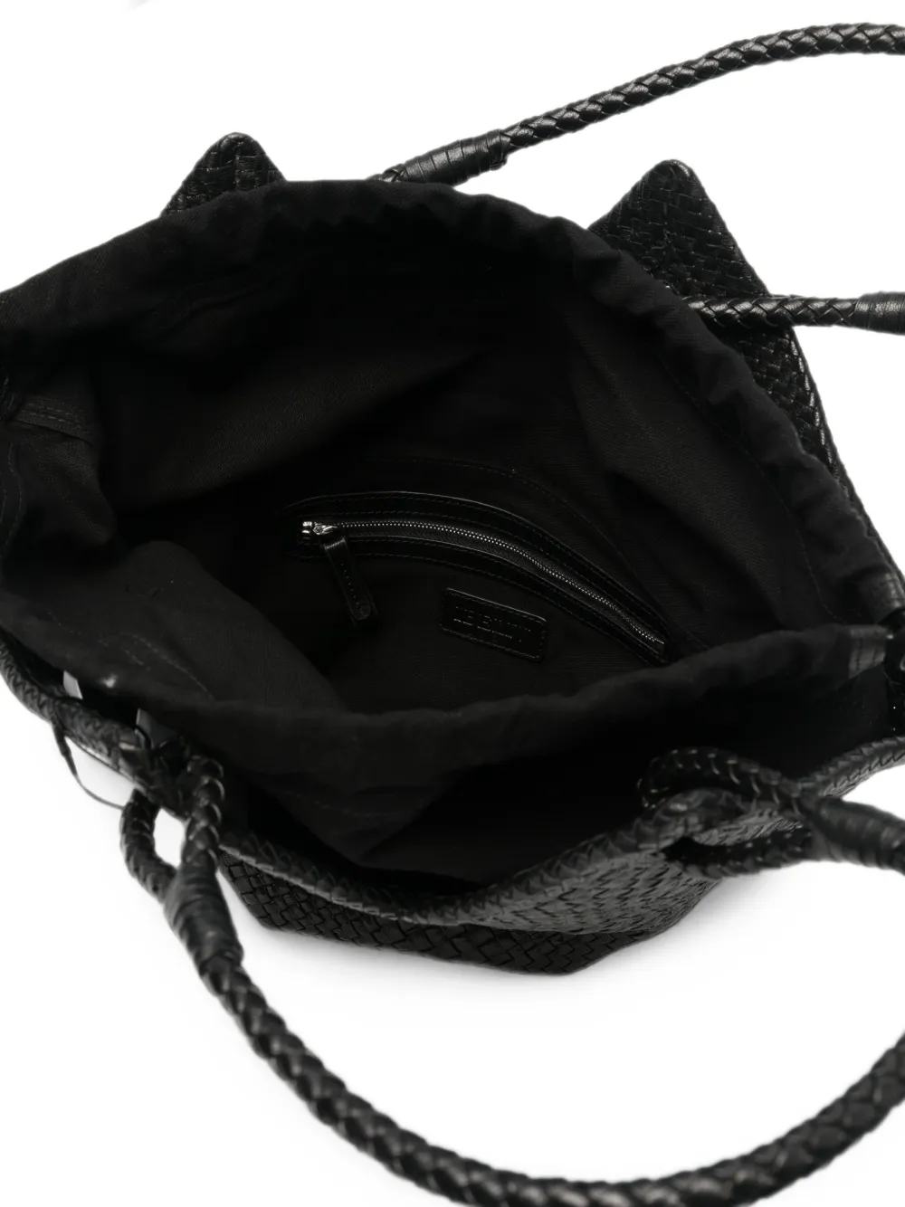 IBELIV Medium Trinity geweven leren shopper Zwart