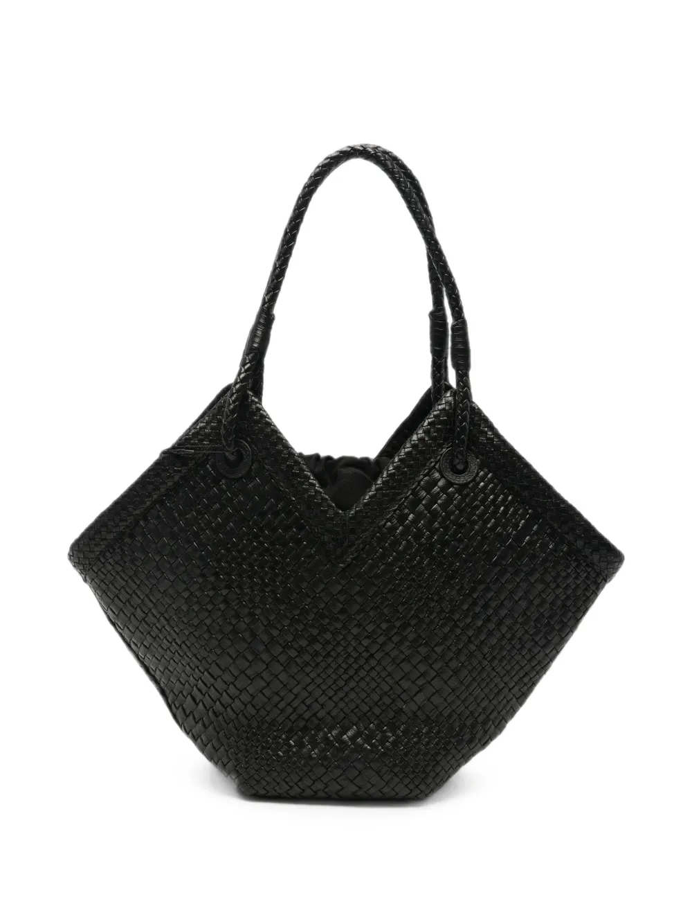 Ibeliv Medium Trinity Woven-leather Tote Bag In Black