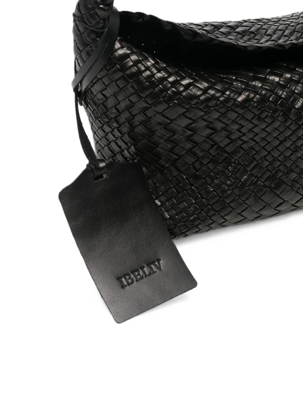 IBELIV Aura geweven leren shopper Zwart
