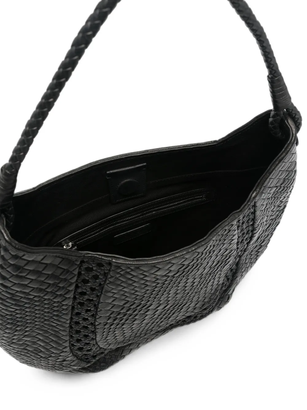 IBELIV Lamia geweven leren shopper Zwart