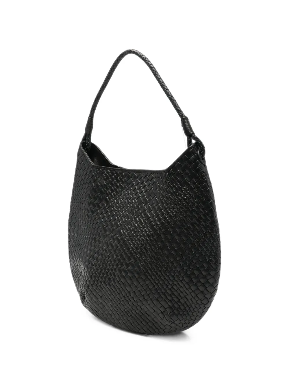 IBELIV Lamia geweven leren shopper Zwart