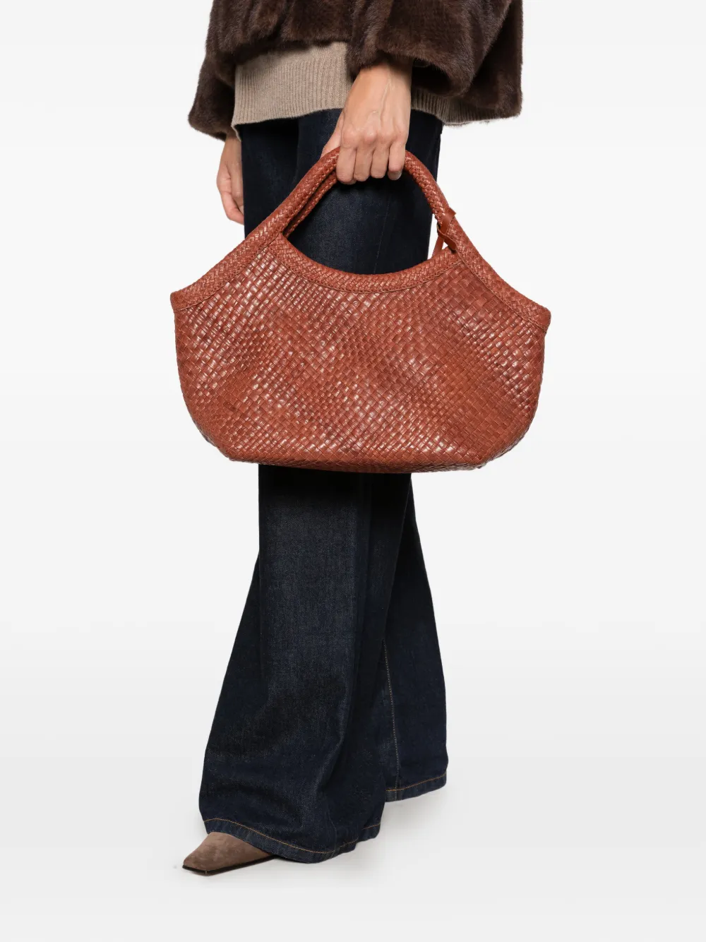 IBELIV Pure geweven shopper Bruin