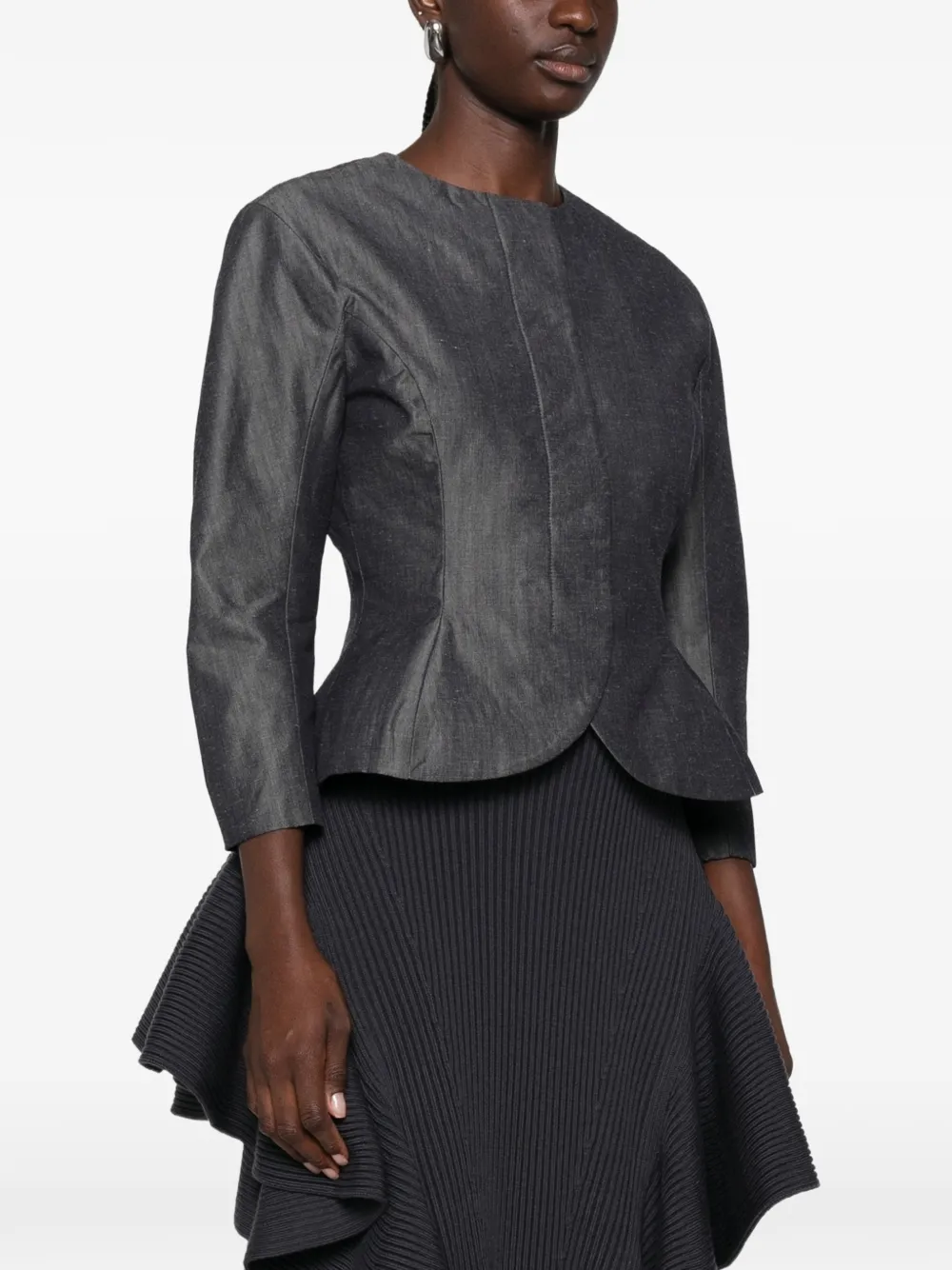 Jacquemus Jack met peplum en krijtstreep Grijs