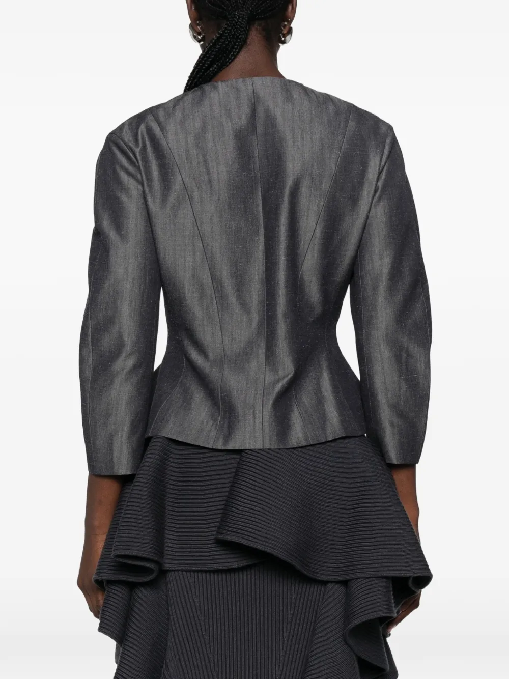 Jacquemus Jack met peplum en krijtstreep Grijs