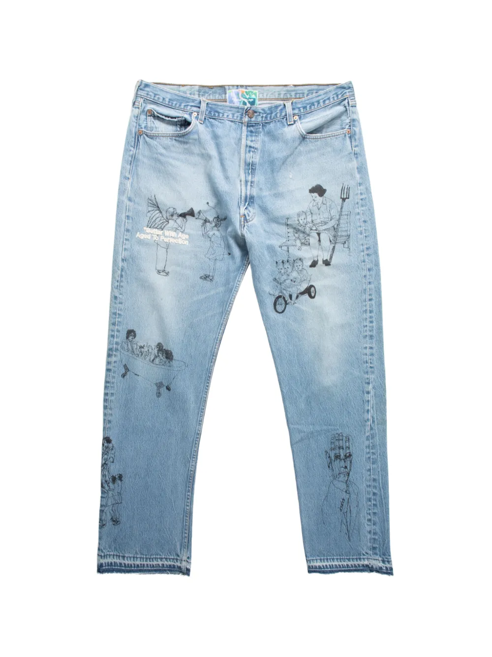 Better with Age Jeans Gene con stampa grafica - Blu