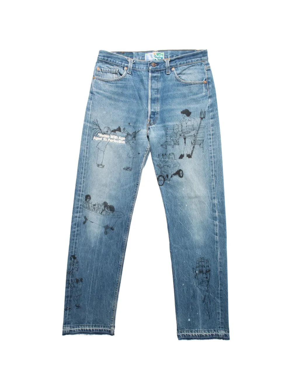 Better with Age Gene graphic-print jeans - Blu