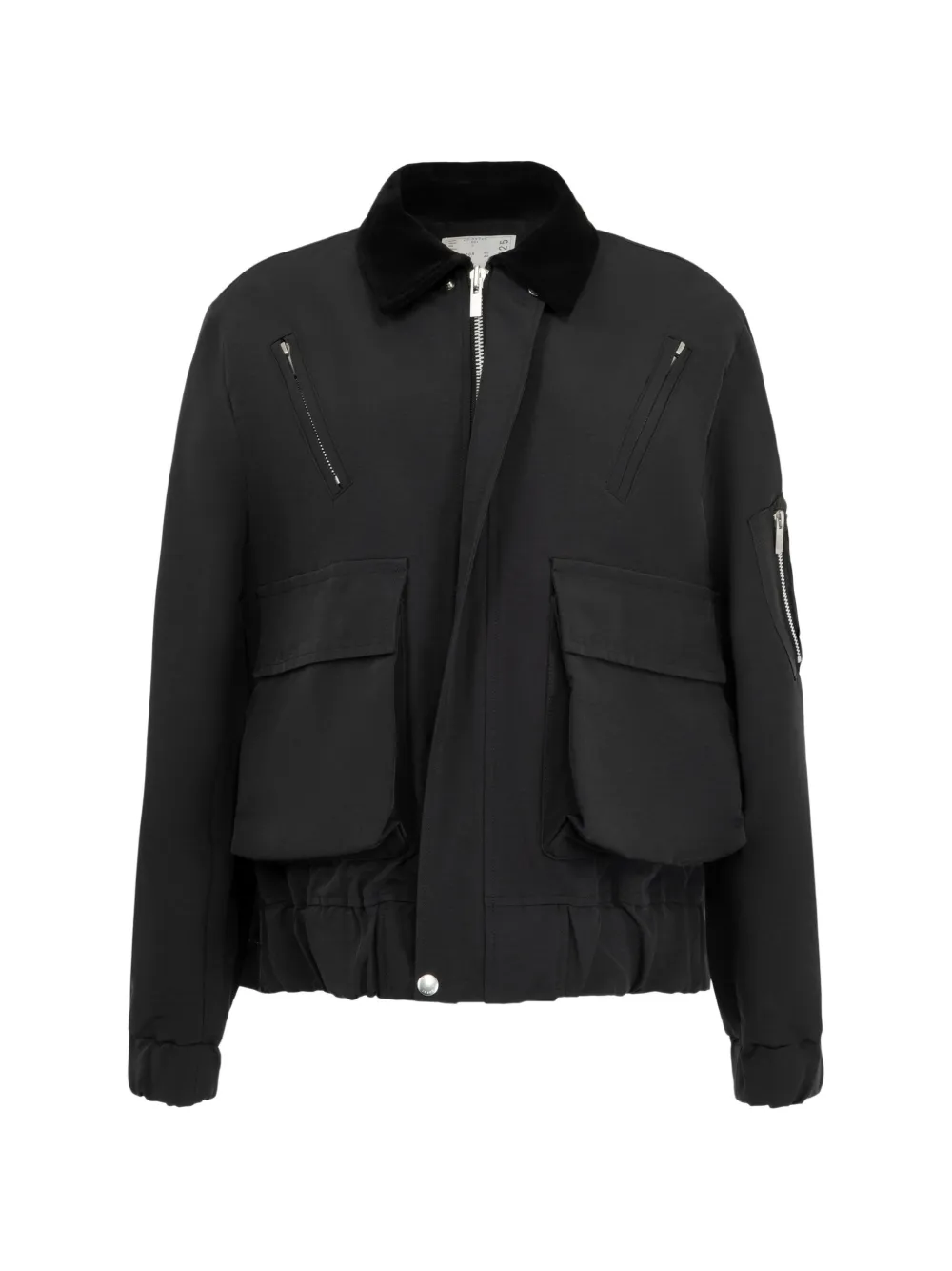 sacai grosgrain bonding jacket - Nero