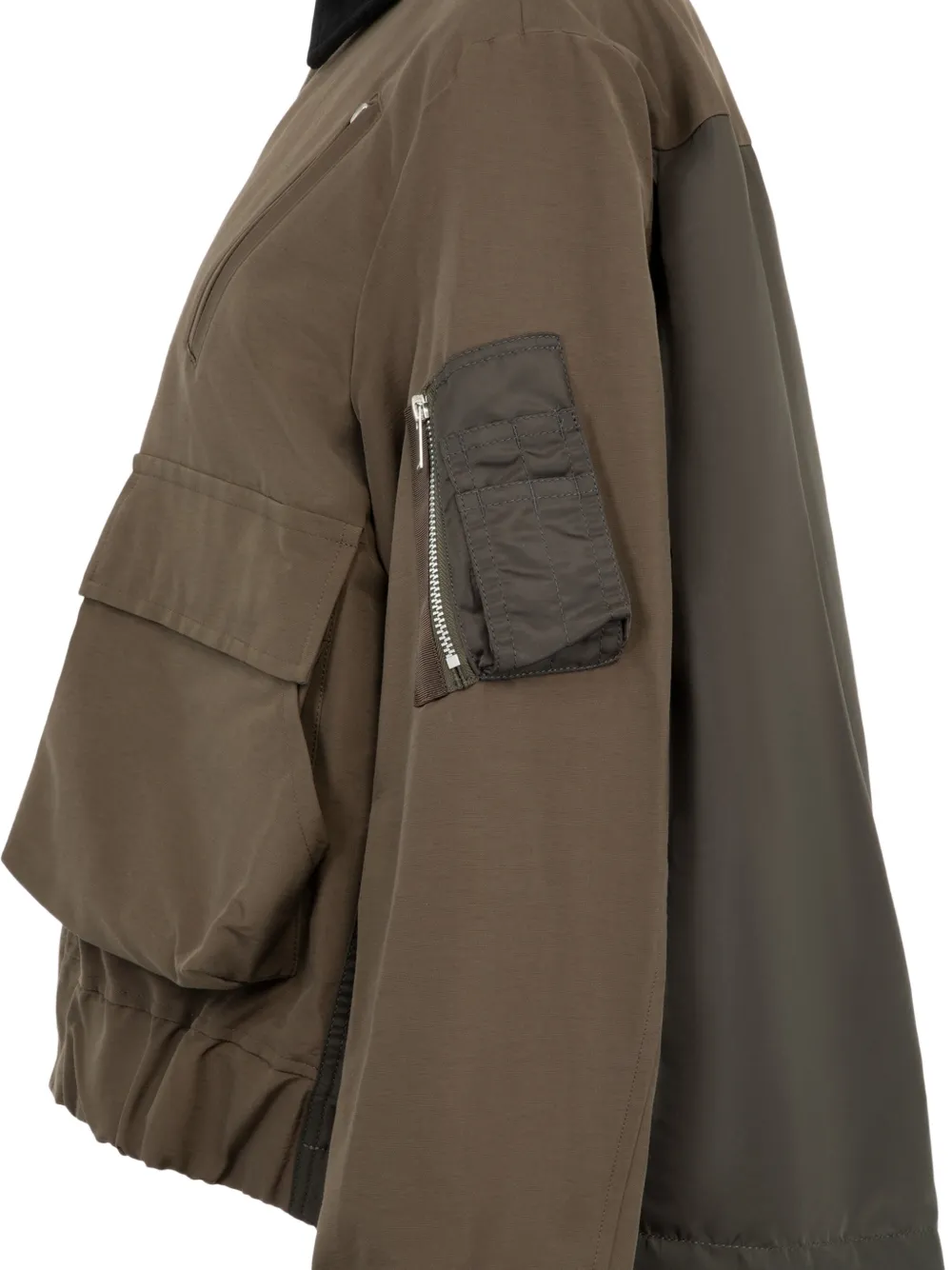sacai Blousonjack met gelamineerd grosgrain Bruin