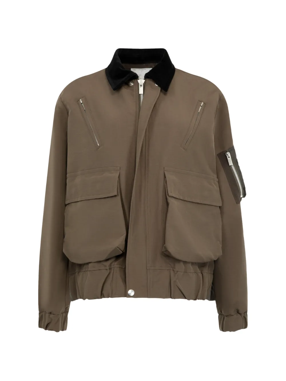 sacai Blousonjack met gelamineerd grosgrain Bruin