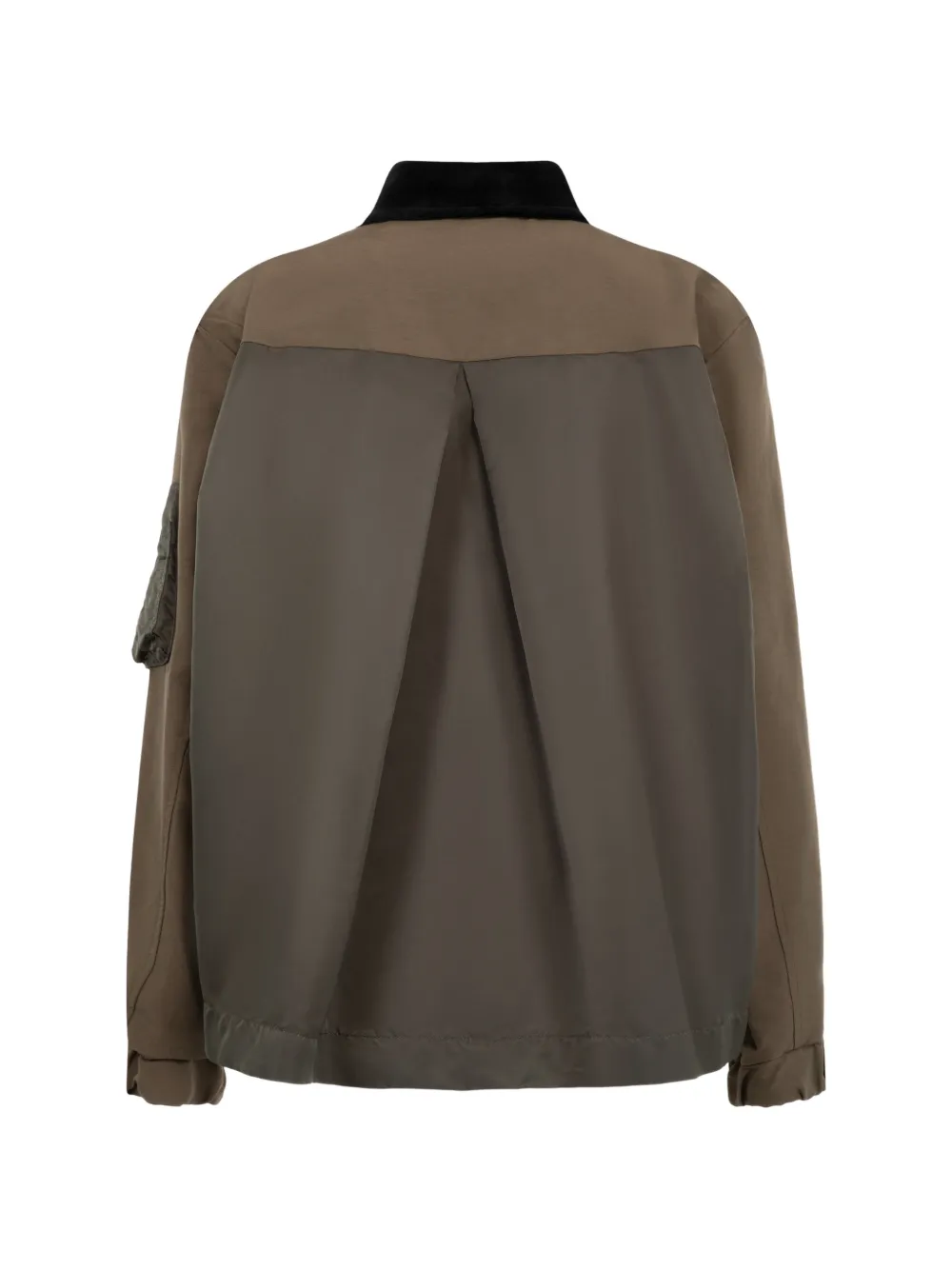 sacai Blousonjack met gelamineerd grosgrain Bruin