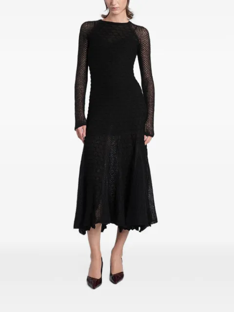Lanvin open-knit scalloped midi dress
