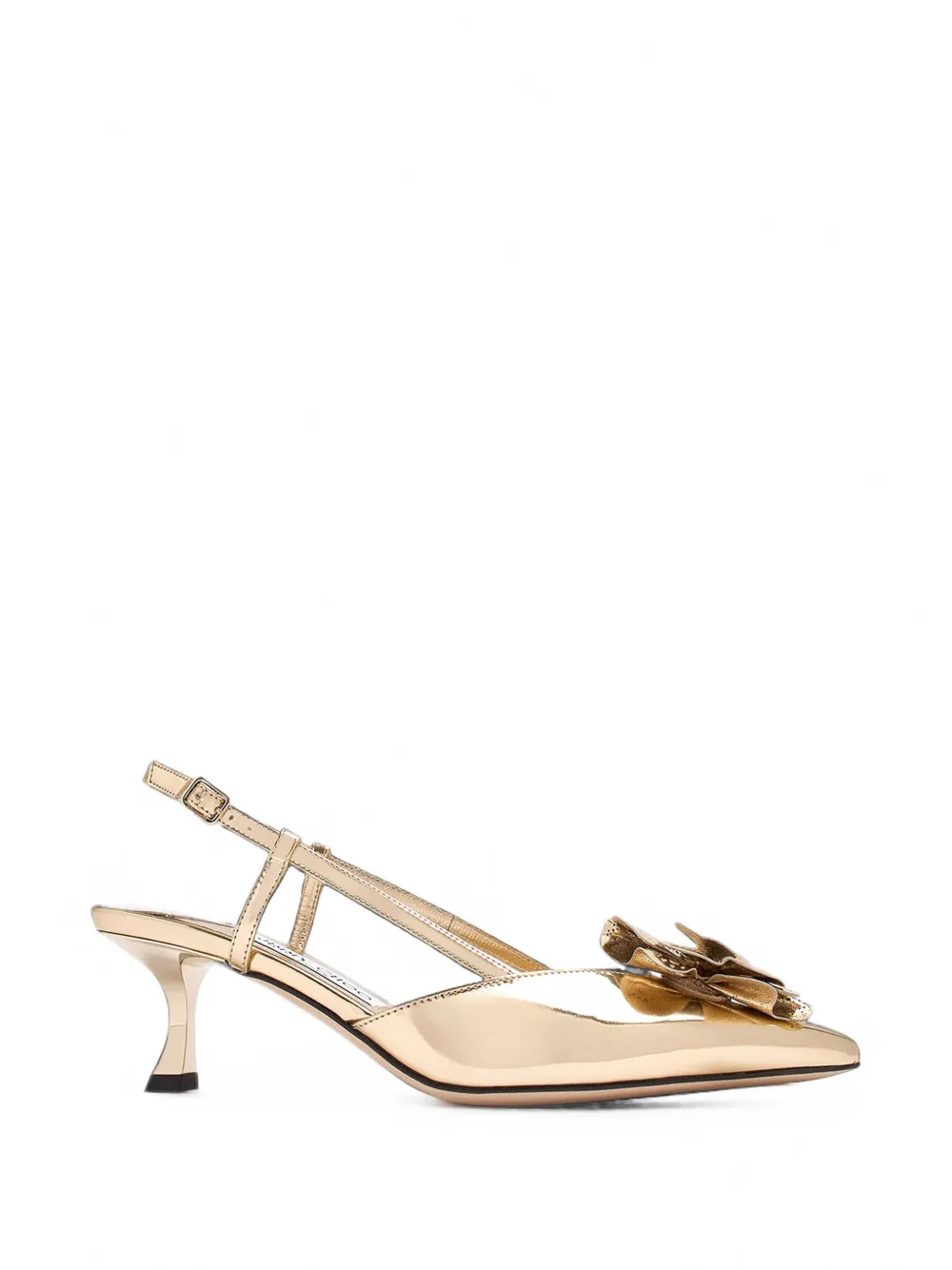 Jimmy Choo flower-embellished leather pumps