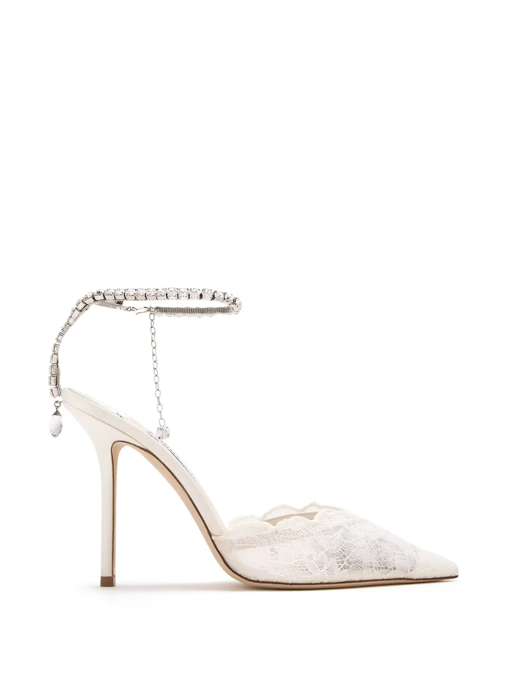 Jimmy Choo Saeda lace crystal-embellished sandals - Toni neutri