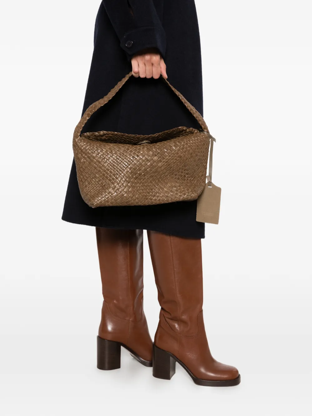 IBELIV Aura geweven leren shopper Bruin
