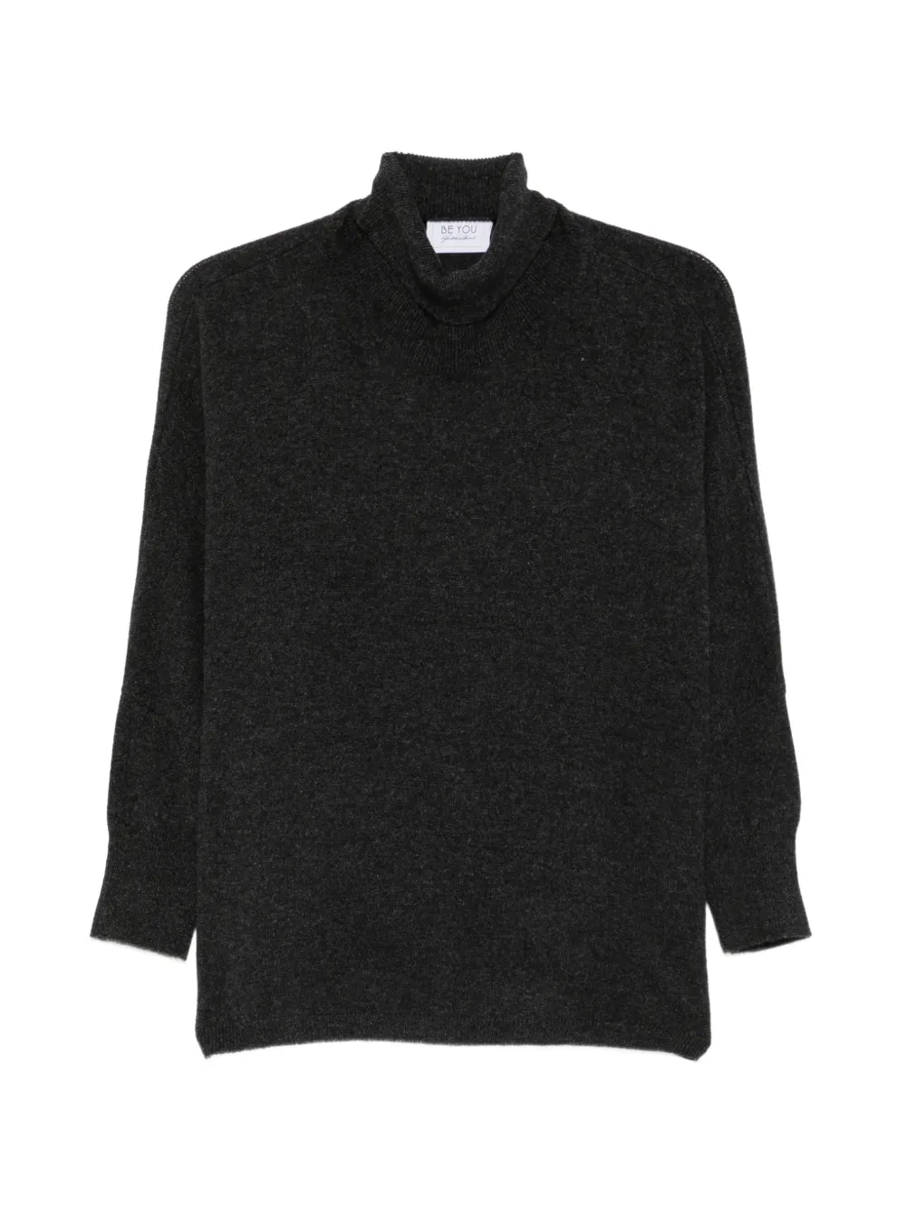 BeYou Stehkragen-Pullover mit Fledermausärmeln - Grau