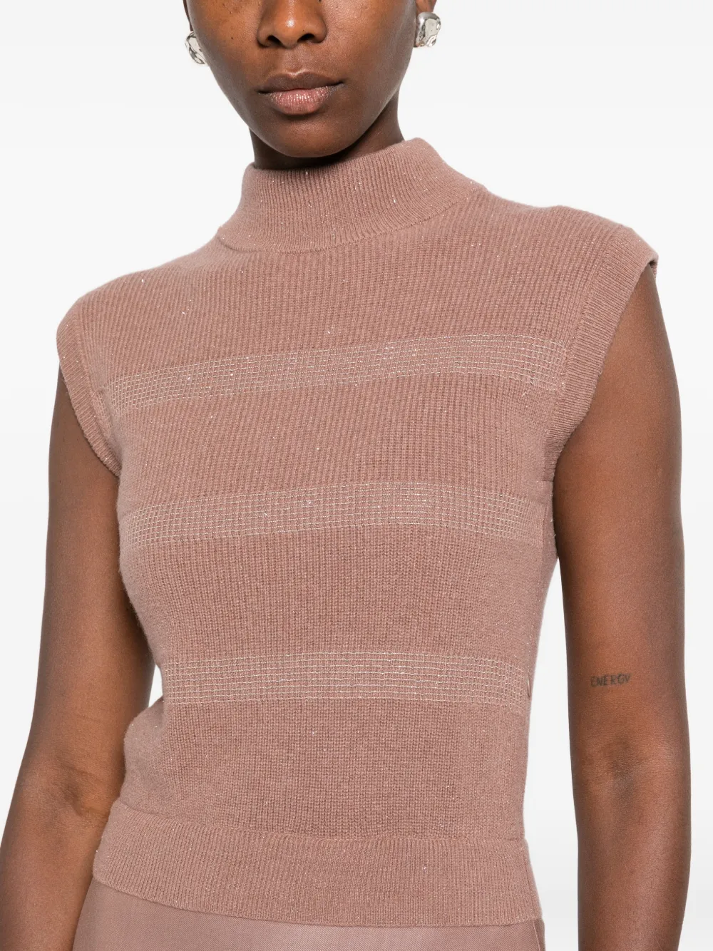 Peserico Midi-jurk met pailletten Beige