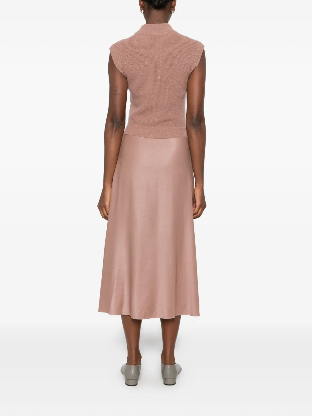 Peserico Midi-jurk met pailletten Beige