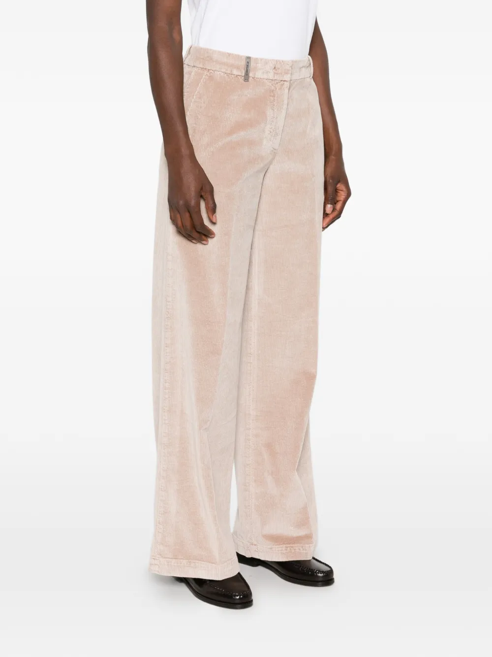 Peserico Ribfluwelen broek met wijde pijpen Beige