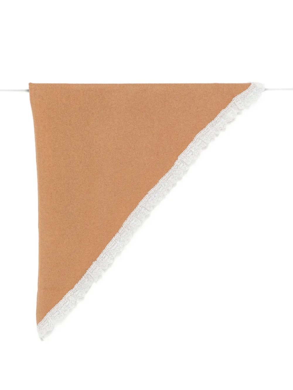 GANNI lace-trim triangular scarf