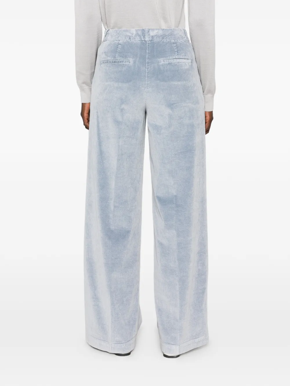 Peserico Ribfluwelen broek met wijde pijpen Blauw