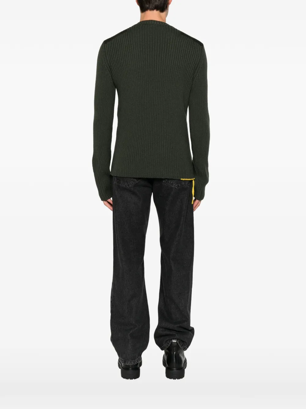 FENDI Ribgebreide trui met schouderpatch Groen
