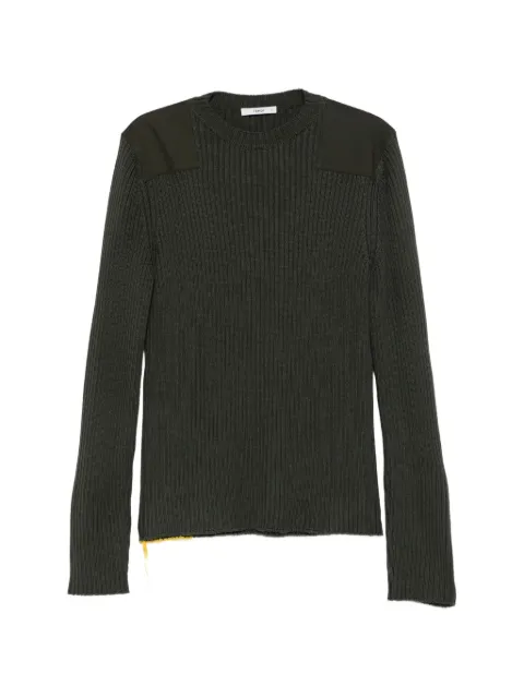 FENDI ribbed-knit shoulder-patch sweater
