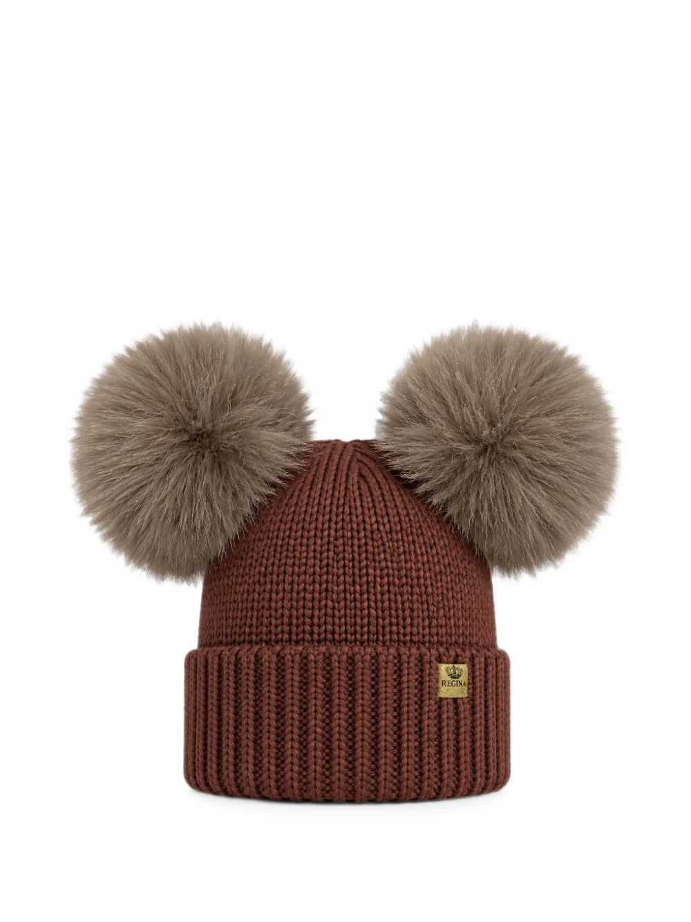 cuffie regina Berretto con pompon - Marrone