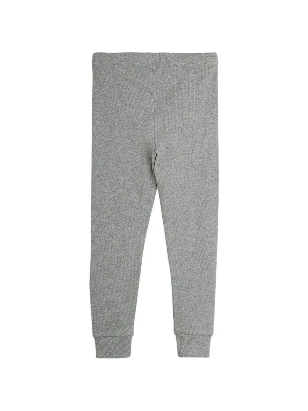Mini Rodini Geribbelde broek met konijnen-patch Grijs