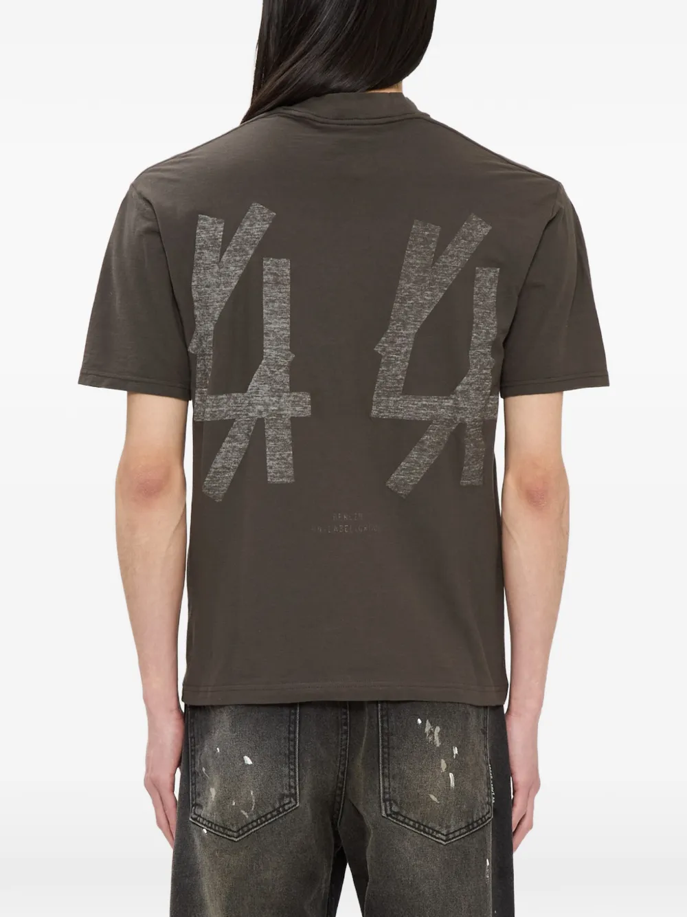 44 LABEL GROUP T-shirt met logopatch Bruin