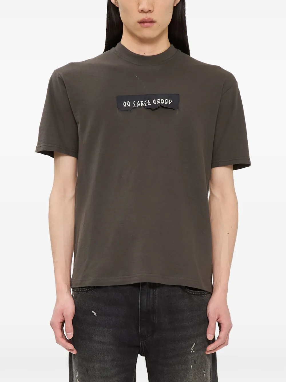 44 LABEL GROUP logo-patch cotton T-shirt