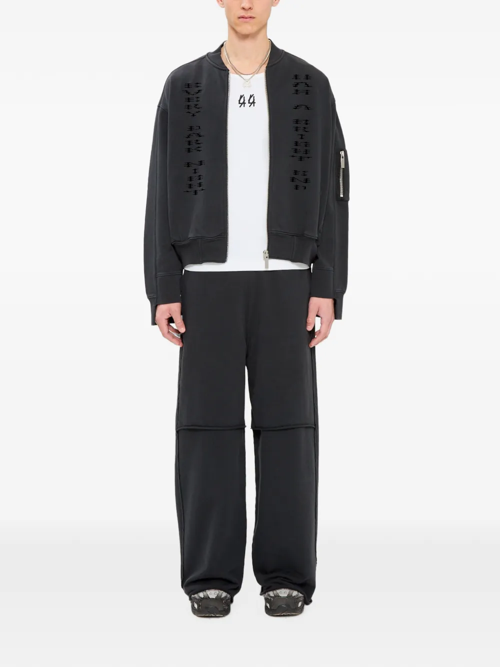44 LABEL GROUP Bomberjack met logoprint Zwart