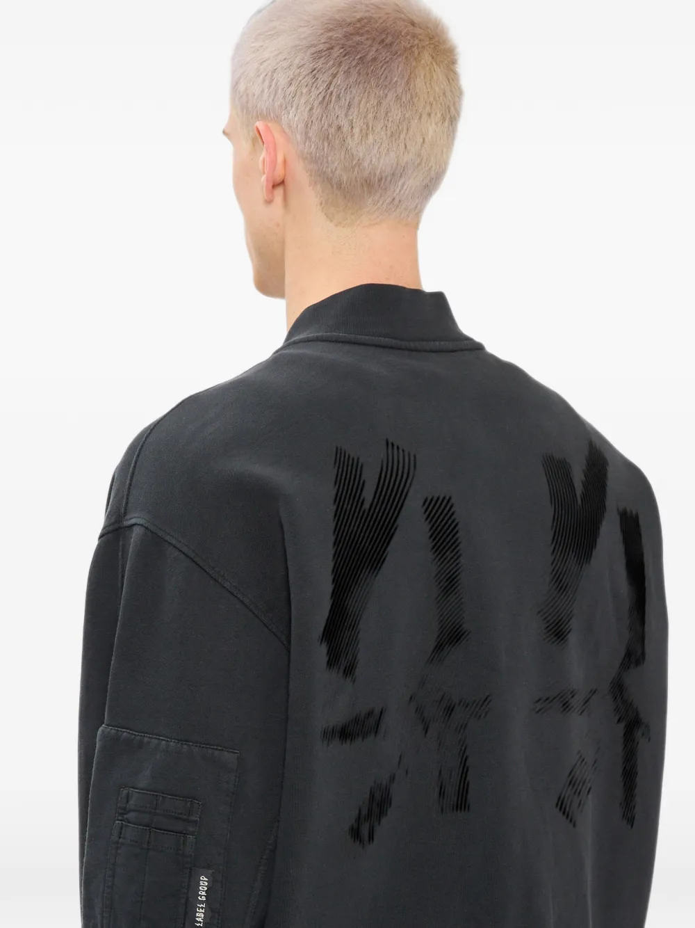 44 LABEL GROUP Bomberjack met logoprint Zwart