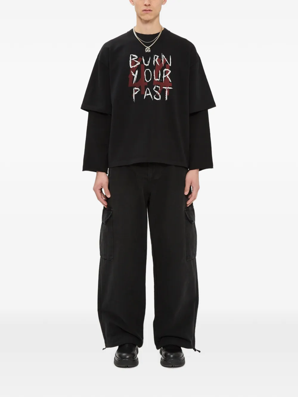 44 LABEL GROUP BYP T-shirt met lange mouwen Zwart