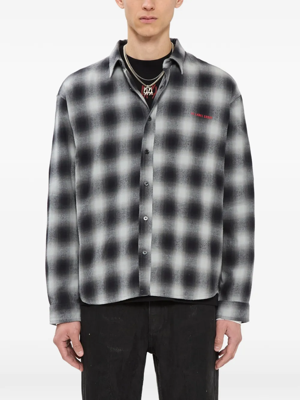 44 LABEL GROUP check-print shirt