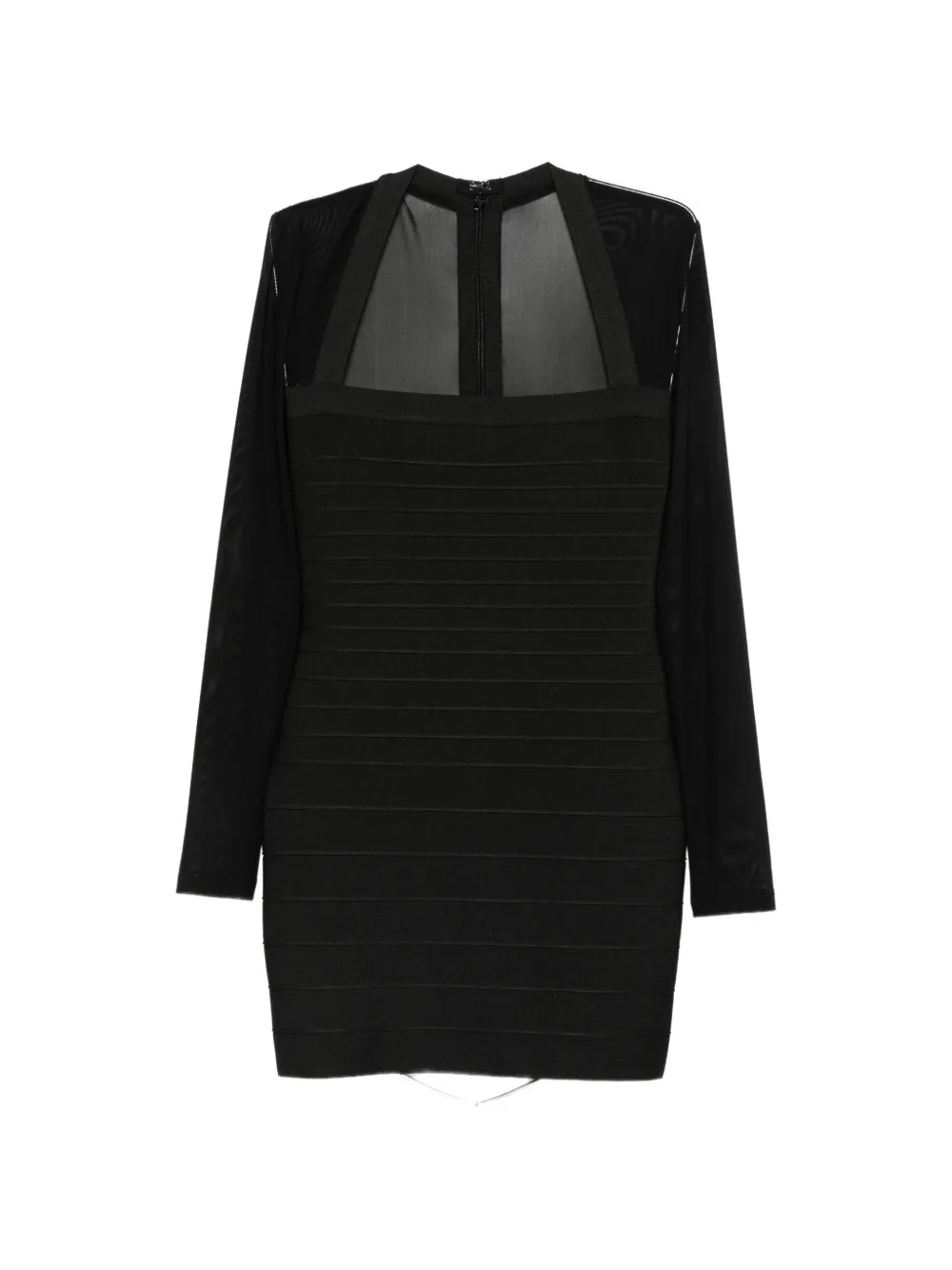 Herve Leger mesh-panel bandage mini dress