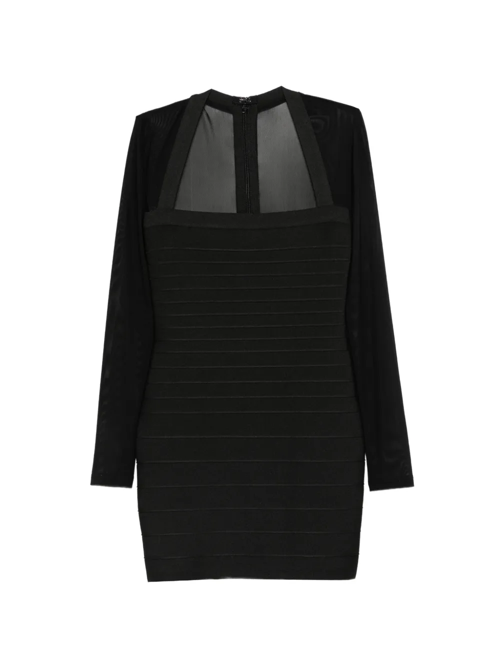 Herve Leger mesh-panel bandage mini dress - Nero