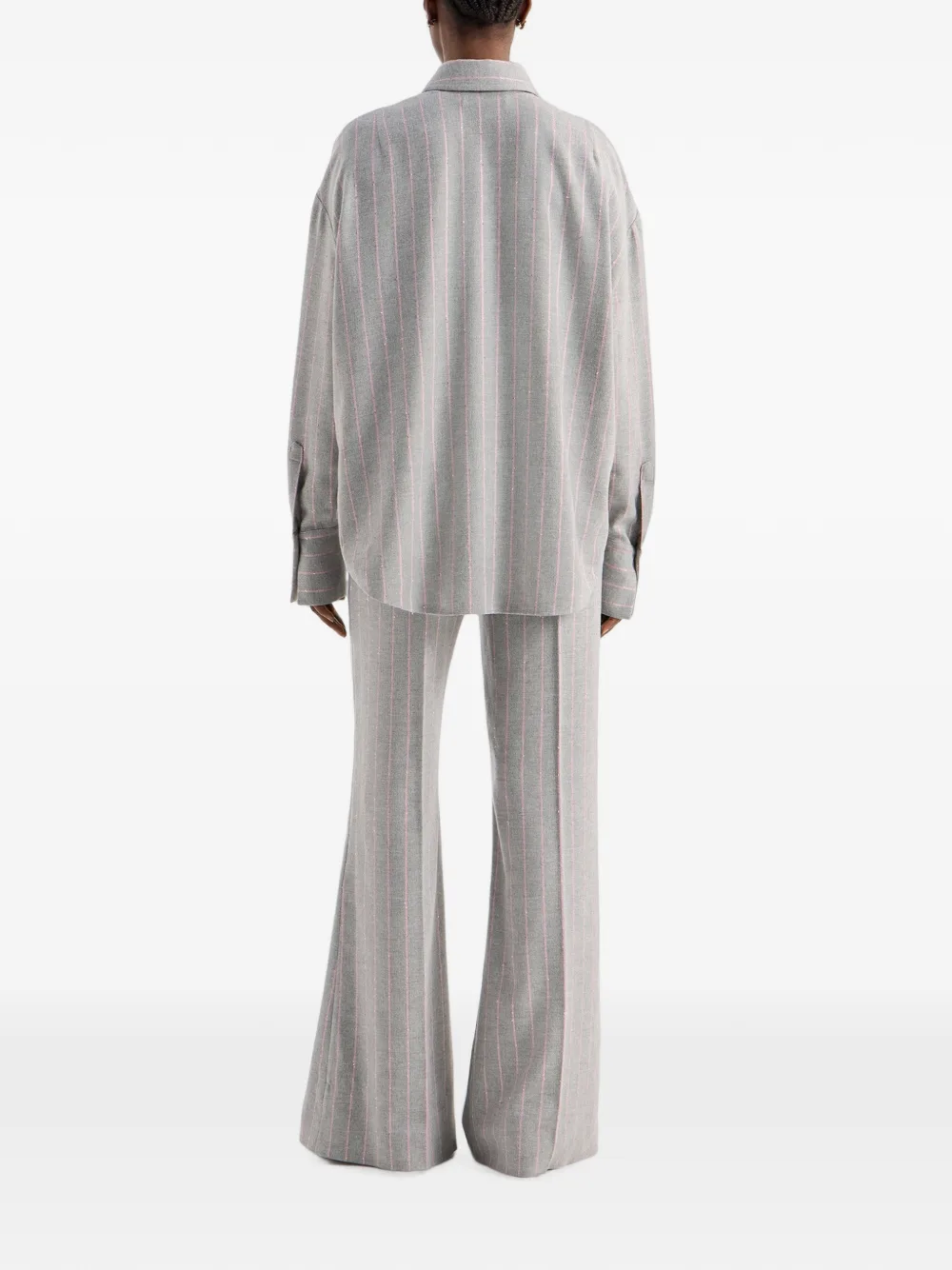 Genny Broek met krijtstreep en pailletten Grijs