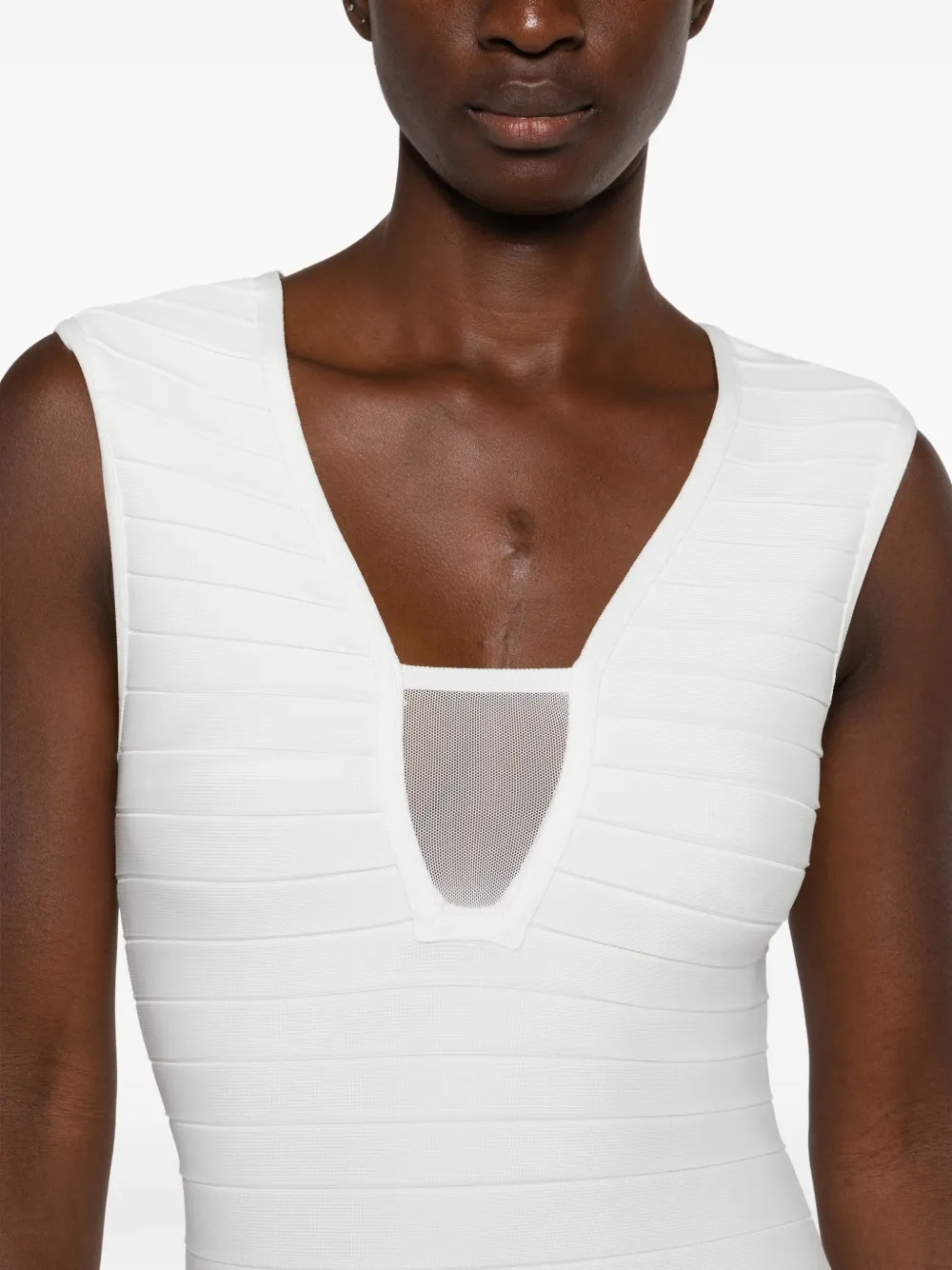 Herve Leger Bella bandage-style mini dress Wit