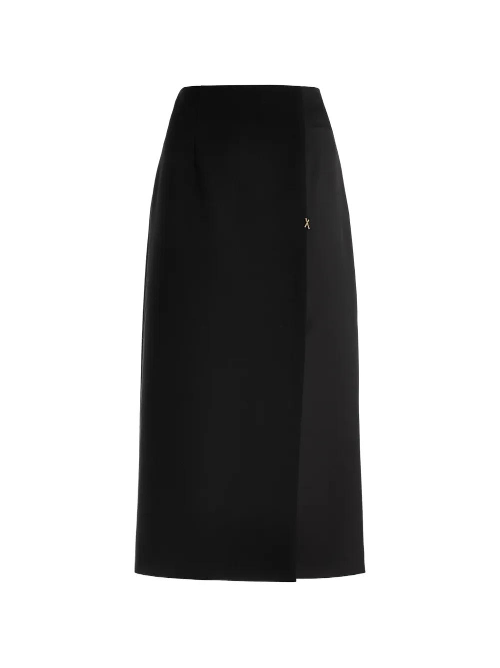 Genny wrap-style logo-plaque midi skirt